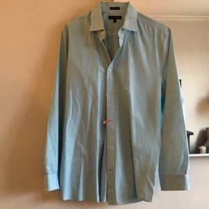 Banana Republic teal green checked dress shirt XL